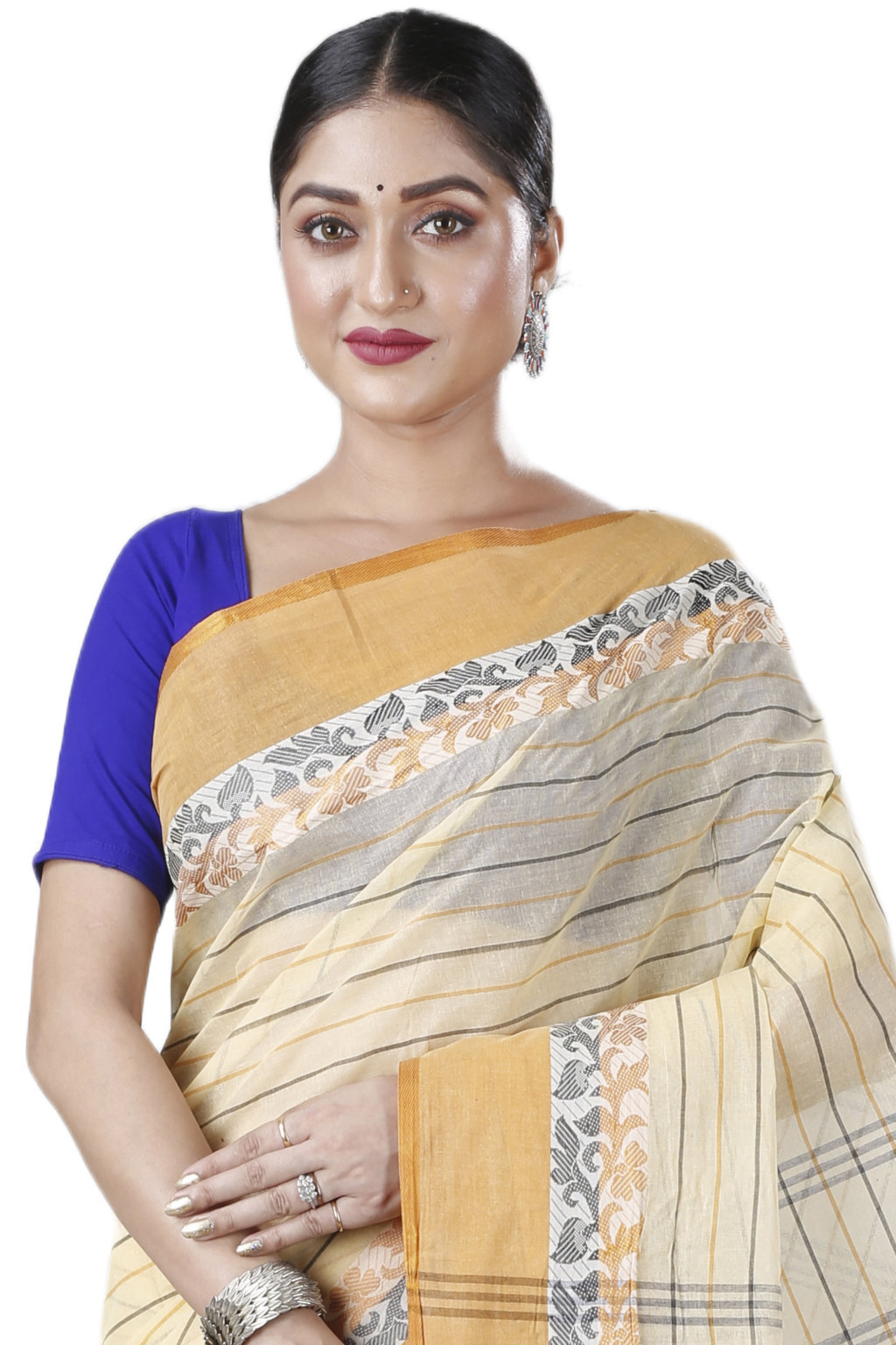 Yellow Pure Cotton Subha Tant Saree (1083)